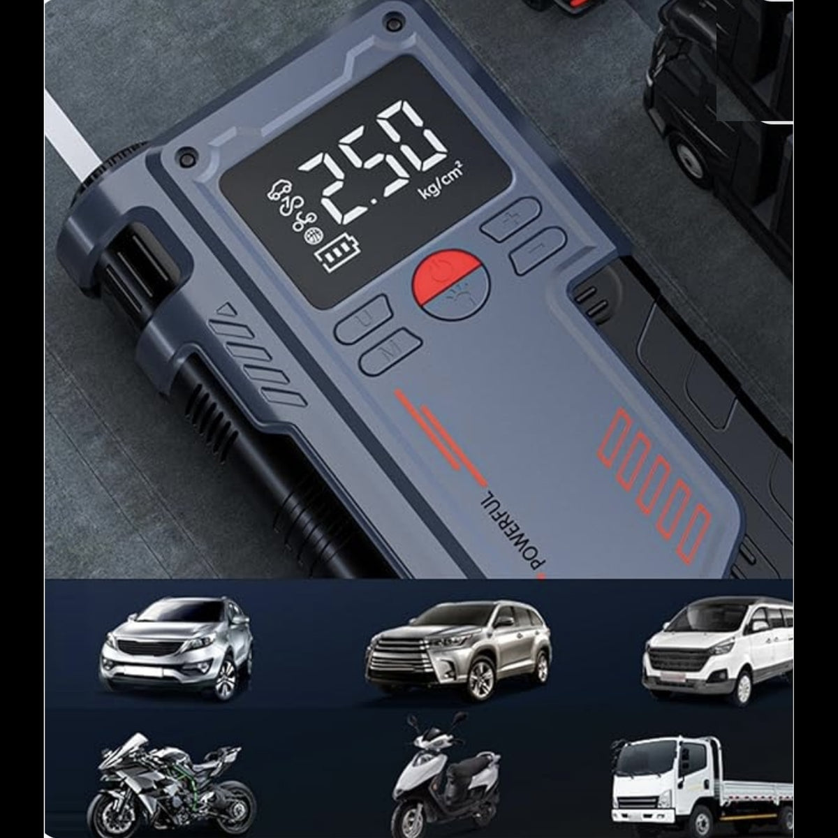 Powerfia 3-in-1 | شغّل بطاريتك الميتة في 10 ثواني، انفخ الكفر، اشحن جوالك | Free Shipping UAE