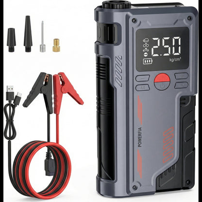 Powerfia 3-in-1 | شغّل بطاريتك الميتة في 10 ثواني، انفخ الكفر، اشحن جوالك | Free Shipping UAE