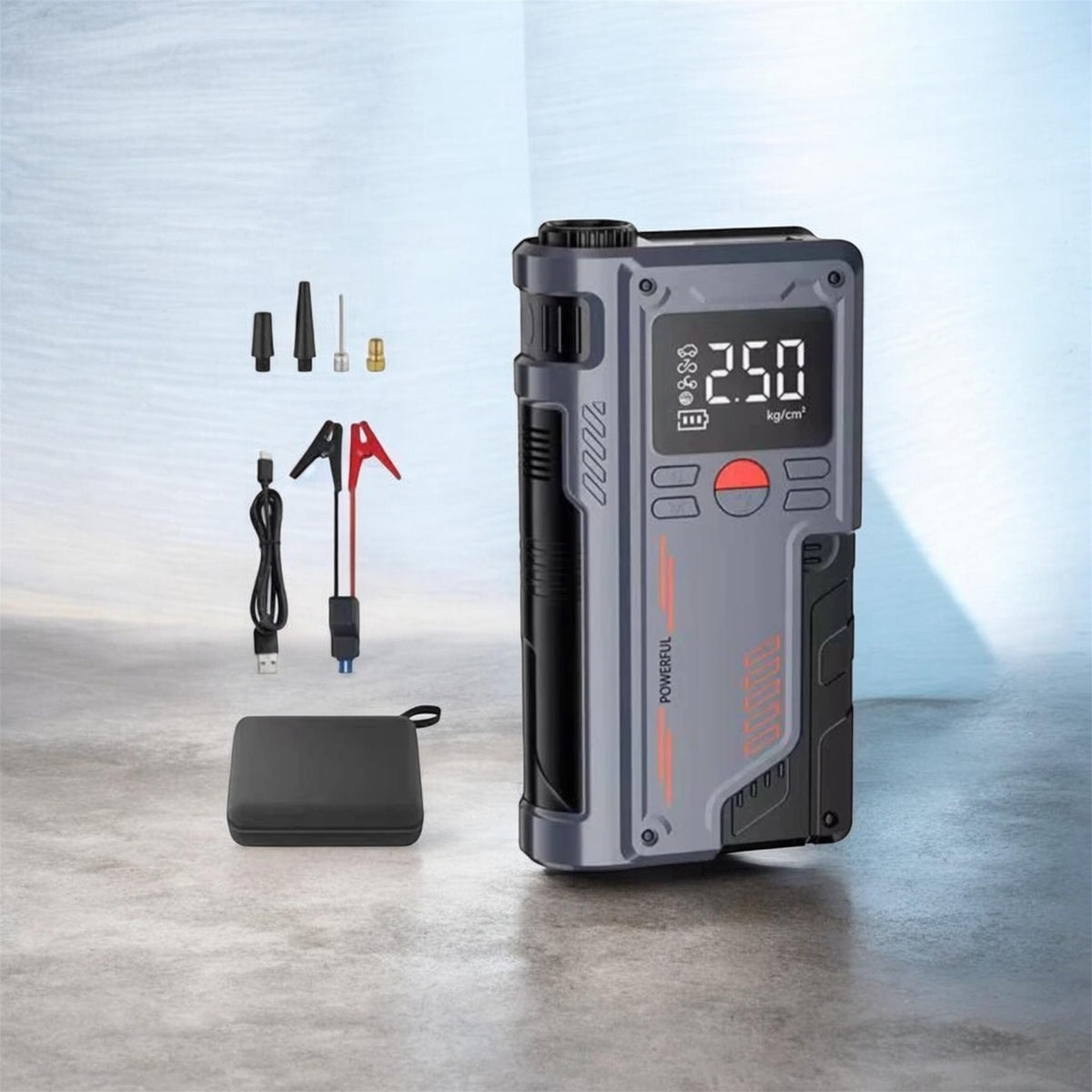 Powerfia 3-in-1 | شغّل بطاريتك الميتة في 10 ثواني، انفخ الكفر، اشحن جوالك | Free Shipping UAE